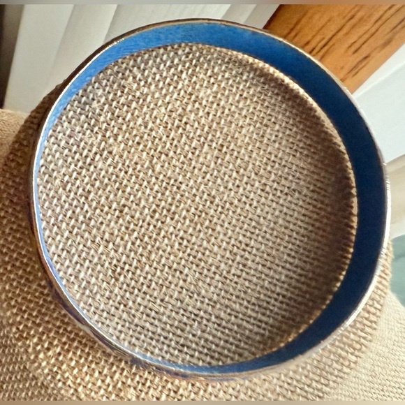 Cloisonné Unique Floral Bangle Bracelet Red yellow Blue Vintage - Picture 5 of 8